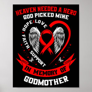 Loss Of Loved One Godmother Heart Disease Awarenes Poster
