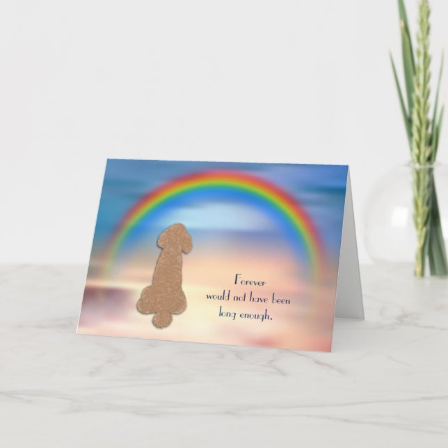 Loss of Miniature Poodle Rainbow Sympathy Card (Front)