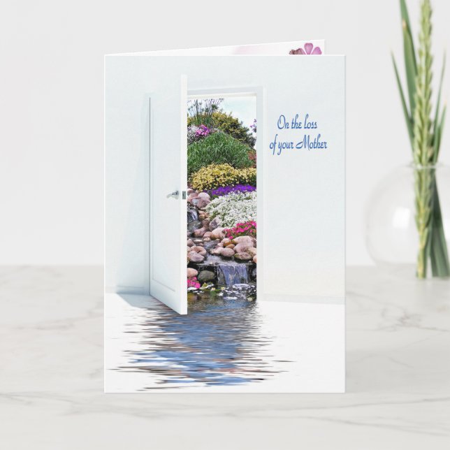 Loss of Mother  sympathy garden door Card (Front)