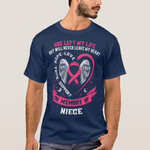 Loss of Niece Gifts Breast Cancer Awareness Memori T-Shirt
