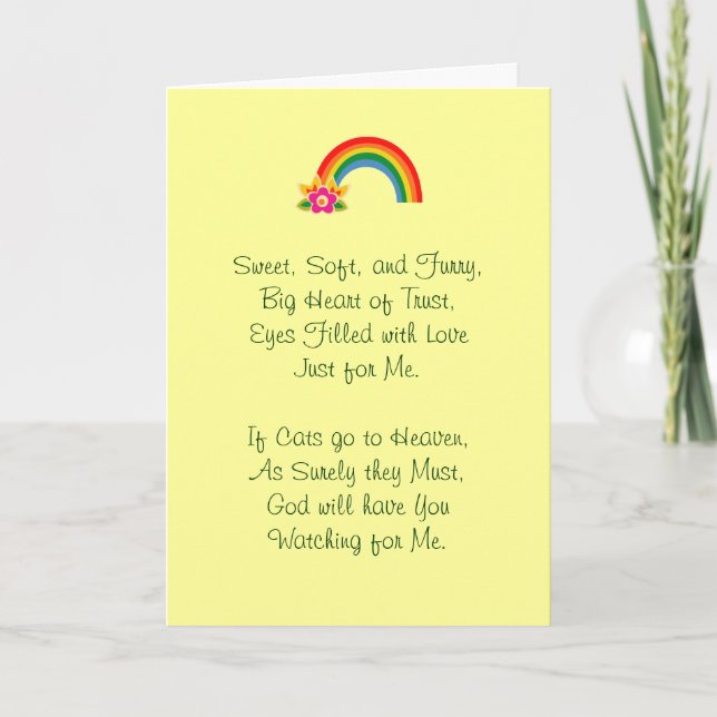 Loss of Pet Cat Sympathy Card (Front)