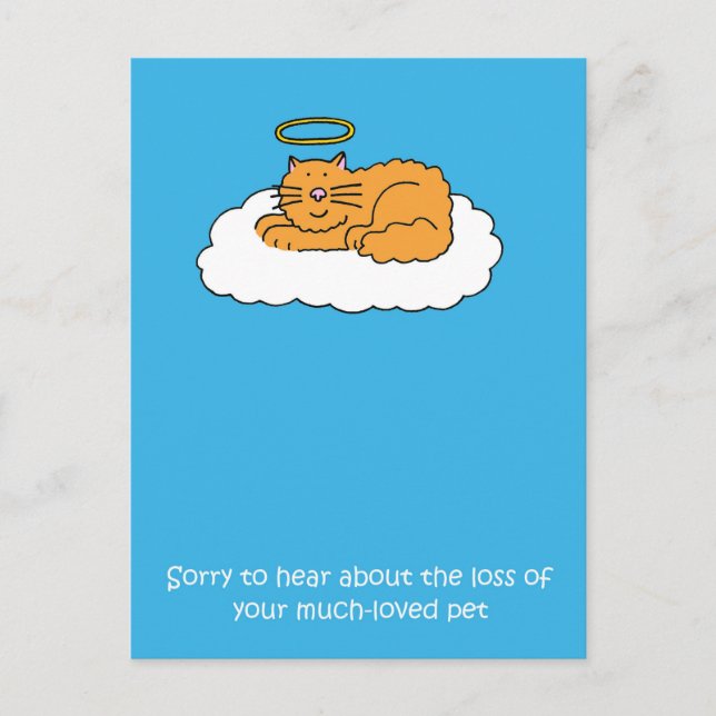 Loss of Pet Cat Sympathy Postcard (Front)