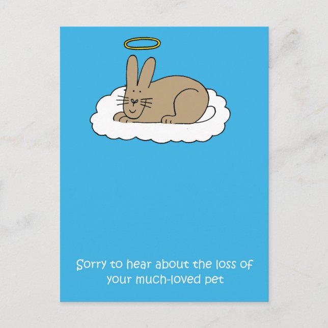 Loss of Pet Rabbit Sympathy Postcard (Front)