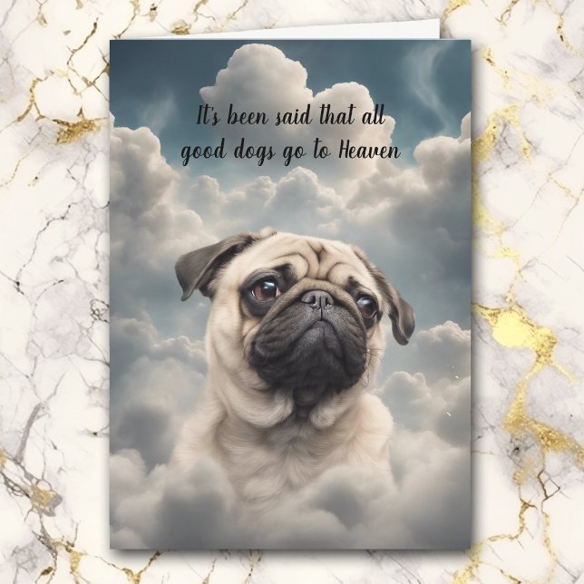 Loss of Pug Dog Heaven Sympathy Card (Creator Uploaded)