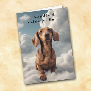 Loss of Red Dachshund Dog Heaven Sympathy Card