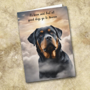 Loss of Rottweiler Dog Heaven Sympathy Holiday Card