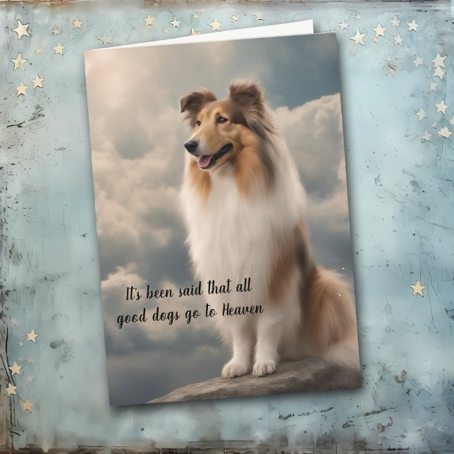Loss of Rough Collie Dog Heaven Sympathy Holiday Card (Creator Uploaded)