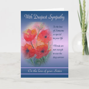 Loss of Sister - With Deepest Sympathy Card