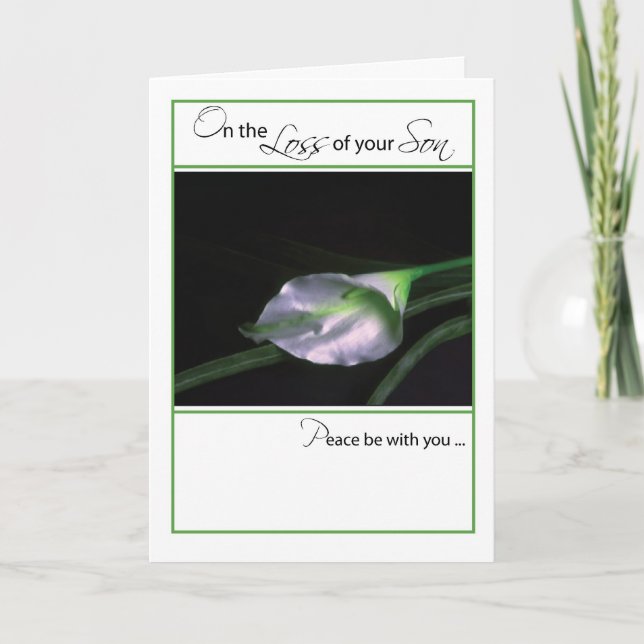 Loss of Son Lily, Religious Sympathy Card (Front)