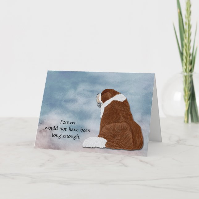 Loss of St Bernard Condolence Sympathy Card (Front)