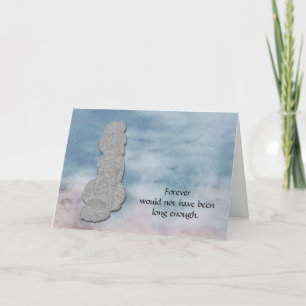 Loss of White Poodle Condolence Sympathy Card