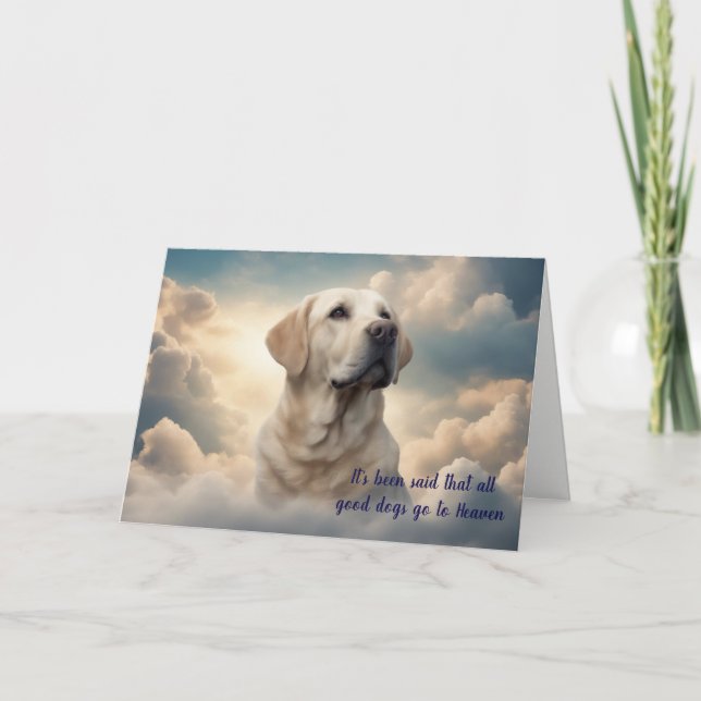 Loss of Yellow Labrador Retriever Heaven Sympathy Holiday Card (Front)
