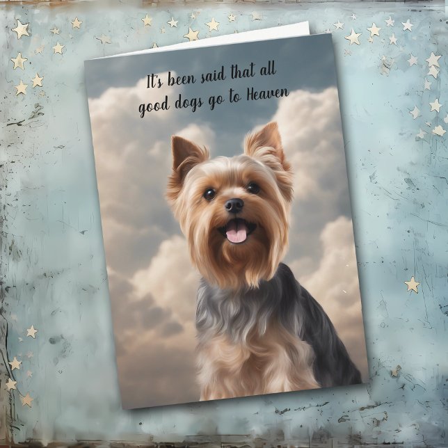 Loss of Yorkshire Terrier Dog Heaven Sympathy Holiday Card (Creator Uploaded)