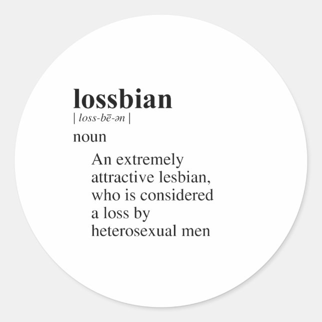 LOSSBIAN CLASSIC ROUND STICKER (Front)