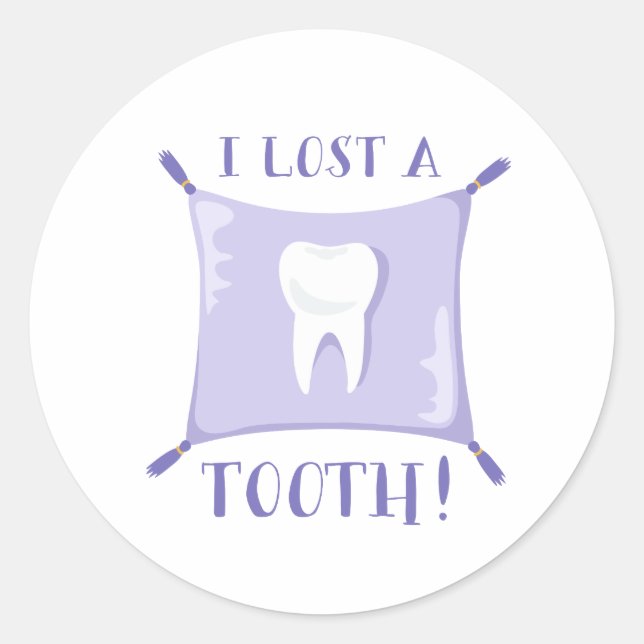 Lost A Tooth Classic Round Sticker (Front)
