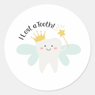 Lost A tooth Classic Round Sticker