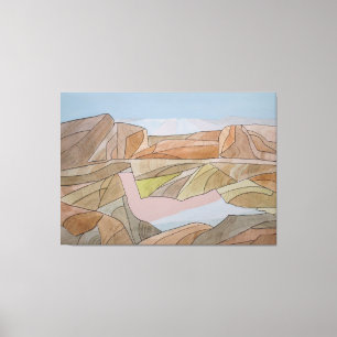 Lost Beach Watercolor Line Art Print