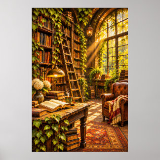 Lost Bookstore - Golden Morning Light Poster