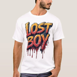 Lost Boy 3D Drip Graffiti Typography Streetwear T- T-Shirt