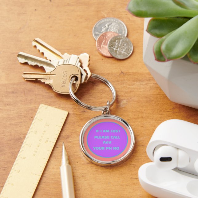 Lost Car Keys or Pet with Phone Number   Key Ring (Desk)