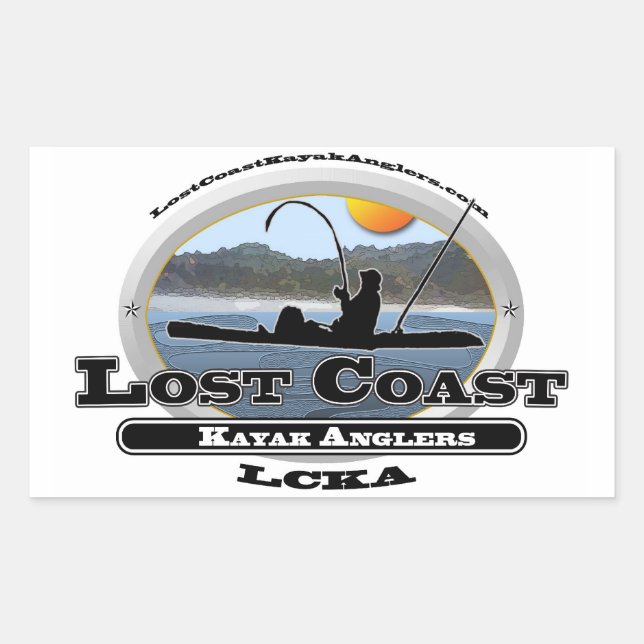 Lost Coast Kayak Angler Rectangular Sticker (Front)