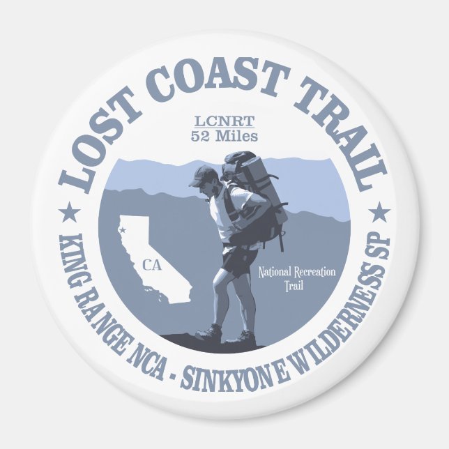 Lost Coast Trail (rd) Magnet (Front)