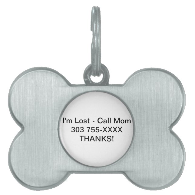 Lost Dog Bone ID Tag (Front)