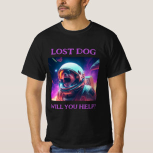Lost Dog Customizable Black T-Shirt