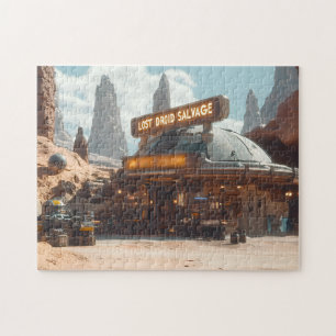 Lost Droid Salvage Outpost Desert Sci-Fi Frontier Jigsaw Puzzle