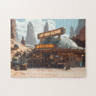 Lost Droid Salvage Outpost Desert Sci-Fi Frontier Jigsaw Puzzle