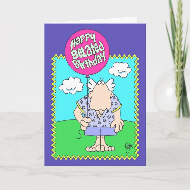 LOST FACE Belated Birthday Card (Front)