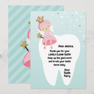 Lost First Tooth Card. Tooth Fairy Visit Note. Hol Holiday Card