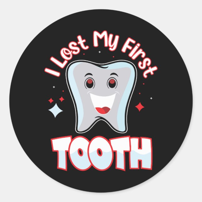 Lost First Tooth Cute Congratulation Classic Round Sticker (Front)