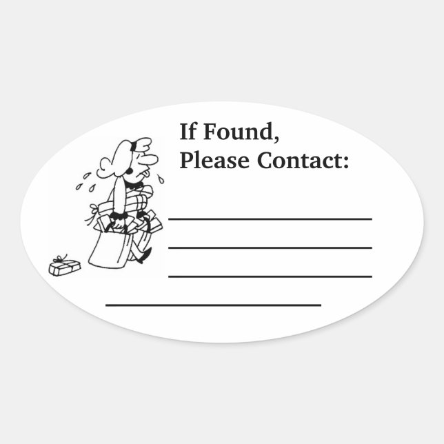 Lost & Found Oval Stickers (Front)