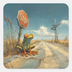 Lost Frog at Crossroads Square Sticker