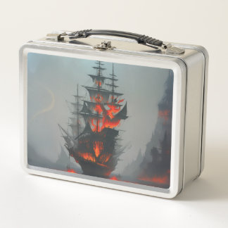 Lost Ghost Pirate Ship Metal Lunch Box