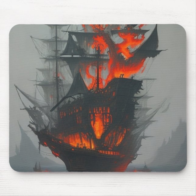Lost Ghost Pirate Ship Mouse Pad (Front)