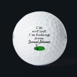 Lost golf balls| Jokes| Customisable Golf Balls<br><div class="desc">Personalise custom golf balls with a fun quote and name "I'm am not lost,  I'm hiding from ... "</div>