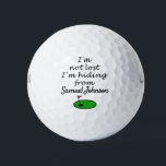Lost golf balls| Jokes| Customisable Golf Balls<br><div class="desc">Personalise custom golf balls with a fun quote and name "I'm am not lost,  I'm hiding from ... "</div>