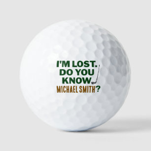 Lost Golf Humor Quote With Name Text Design Balls