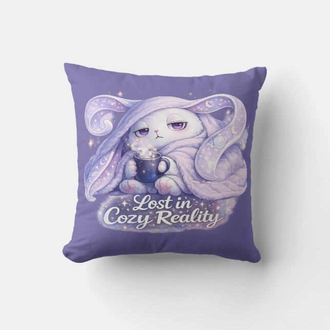 Lost in Cosy Reality Fluffy Bunny Cushion (Front)