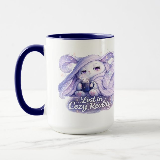 Lost in Cosy Reality Fluffy Bunny Mug (Left)