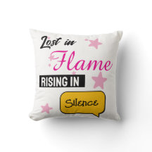 Lost in Flame Rising in Silence throw Pillow