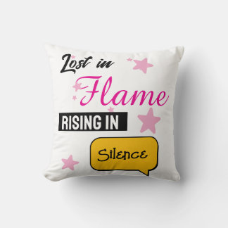 Lost in Flame Rising in Silence throw Pillow