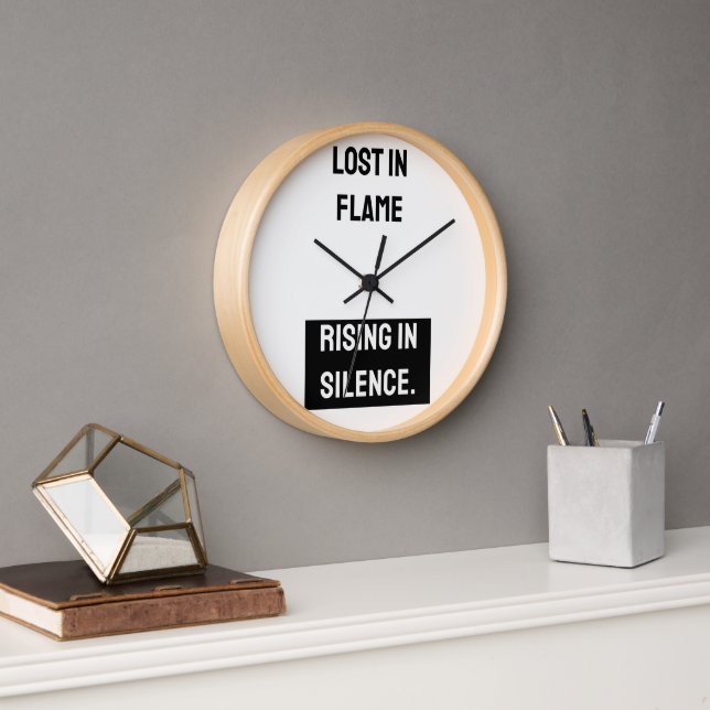 Lost in Flame Rising in Silence Wall Clock (Office)