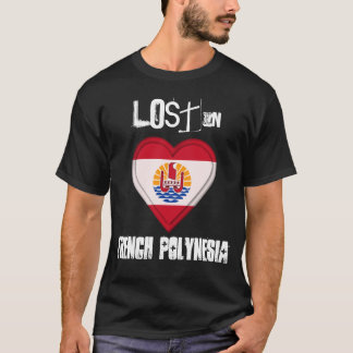 Lost in French Polynesia flag Heart T-Shirt