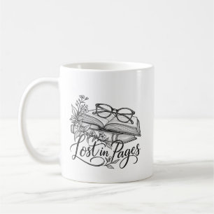 Lost in Pages – Vintage Book Lover Art Coffee Mug