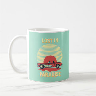 Lost in Paradise – Retro Convertible Sunset Summer Coffee Mug