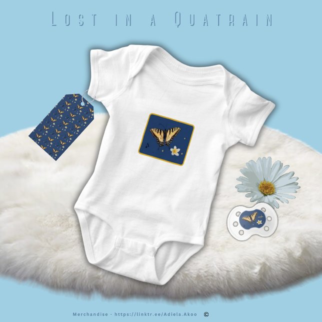 Lost in  Quatrain by Adiela Akoo - Baby Bodysuit (Lost in a Quatrain Baby Bodysuit, Pacifier & Gift Tag designed by Poet Adiela Akoo. Shop great buys!)