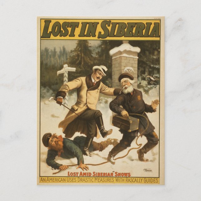 Lost In Siberia, Circa 1898. Postcard (Front)